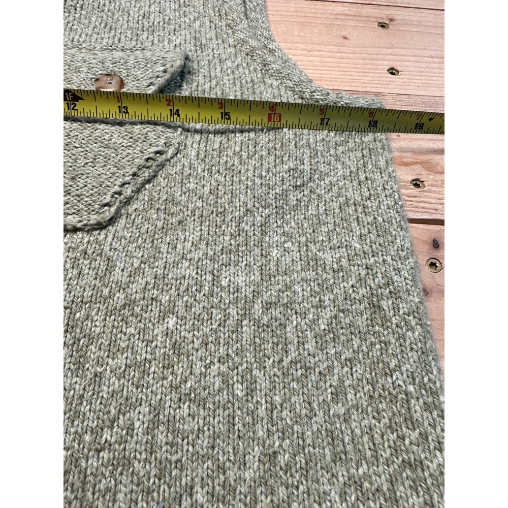 VTG Liz Claiborne Womens Knit Vest Olive Green Button Front Pockets Size S - Picture 5 of 6